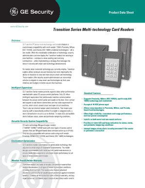 transition card reader datasheet